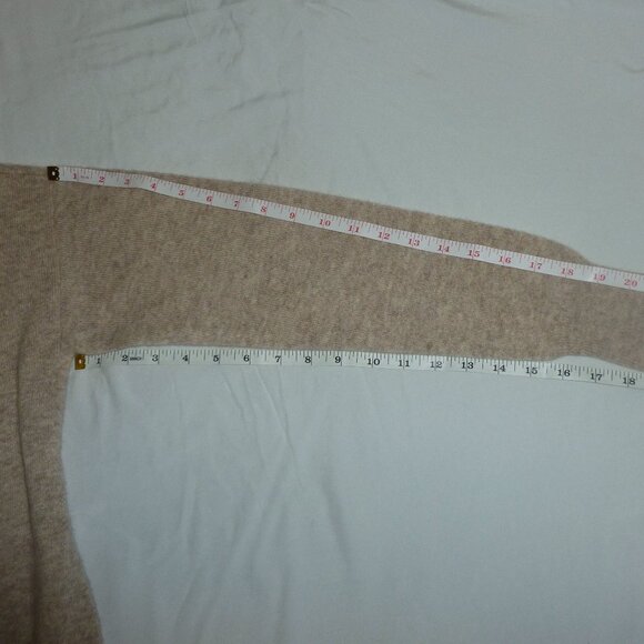 Charter Club Cashmere Long Sleeve Zip Up Hoodie Zipper M Pearl Taupe Cream NWT - Picture 12 of 15